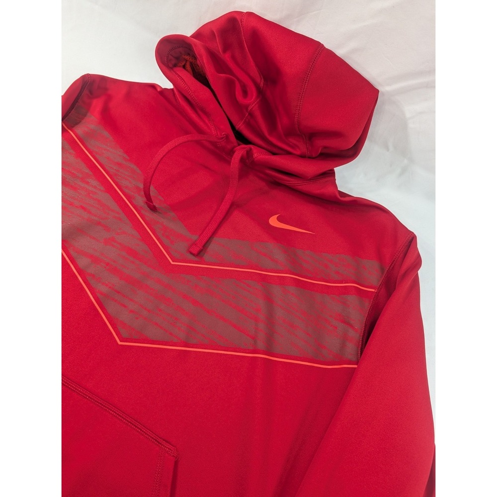 Nike Hoodie Men XL Red Therma Fit Training Zip Up‎ Pullover Sweater Athletic